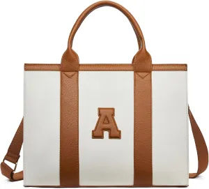 Telena Leather Tote Bag for Women Crossbody Tote Purse Handbag with Compartments and Adjustable Strap