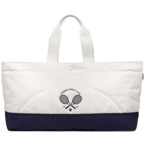 TENNIS MATCH PADDED TOTE BAG - Bags - TOTE BAG - Unisex - WHITE AVORIO-NAVY