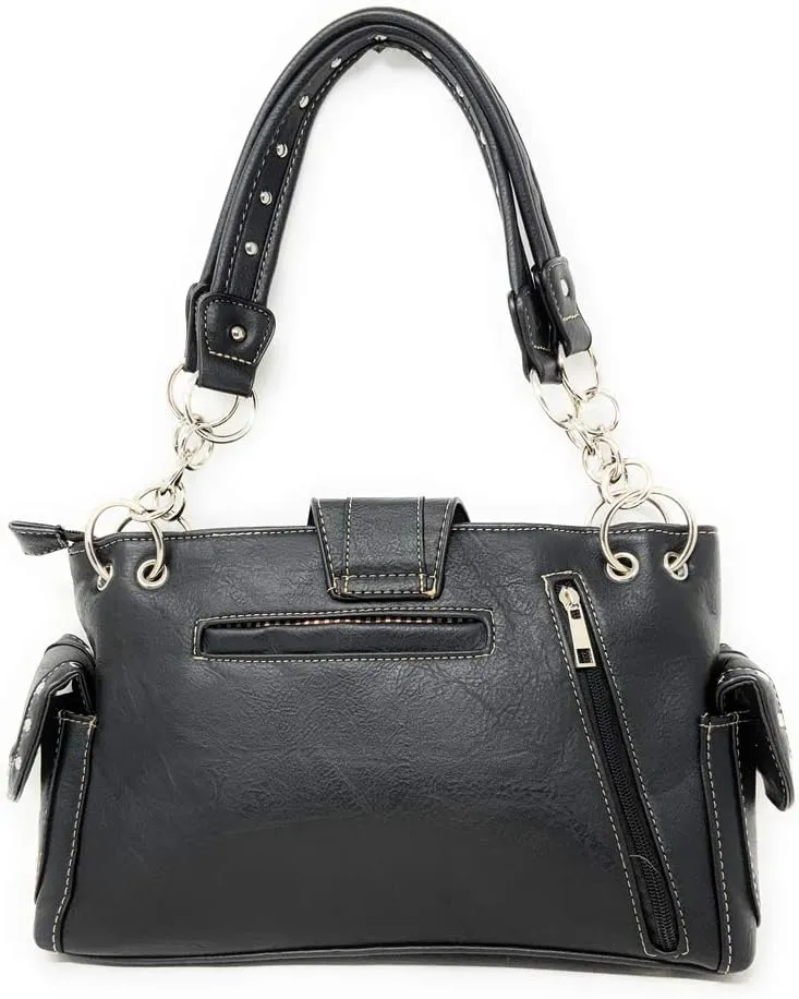 Texas West Women's Buckle Embroidery Shoulder Handbag Purse in Multi Colors
