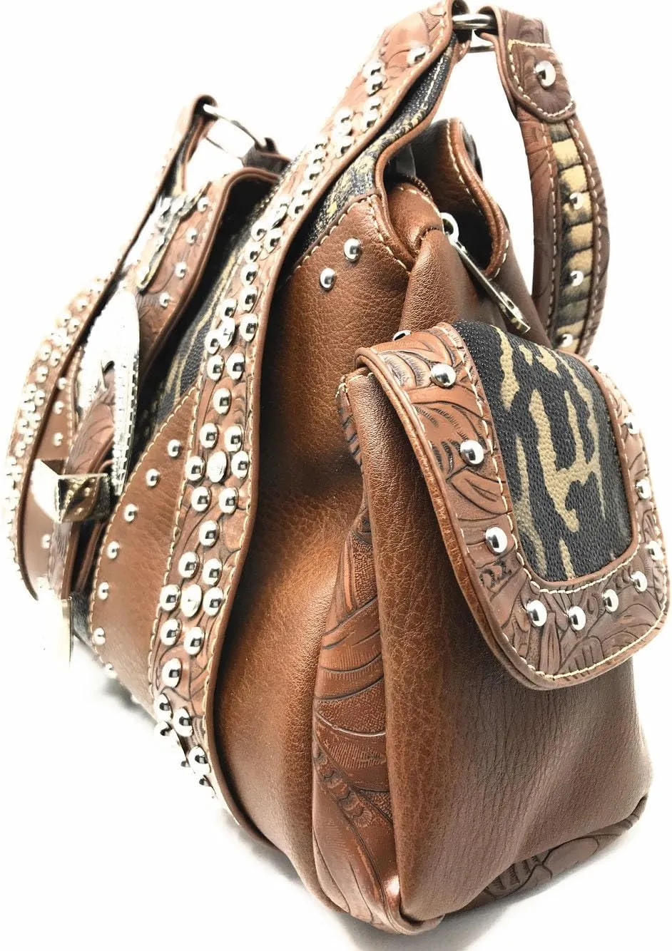 Texas West Women's Cross Flower Shoulder Handbag Purse in 3 Colors