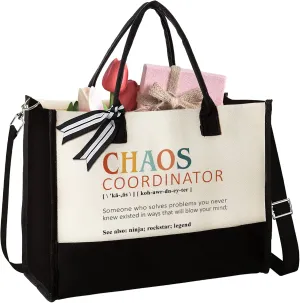 Thank You Gifts for Women, Teacher, Coworker, Boss Lady, Manager, Employee, Nurse - Administrative Professional Day Gifts, Teacher Appreciation Gift - Chaos Coordinator Gift - Canvas Tote Bag