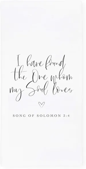 The Cotton & Canvas Co. I Have Found The One Whom My Soul Loves, Song of Solomon 3:4 Scripture, Bible, Religious, Soft and Absorbent Tea Towel, Flour Sack Towel and Dish Cloth