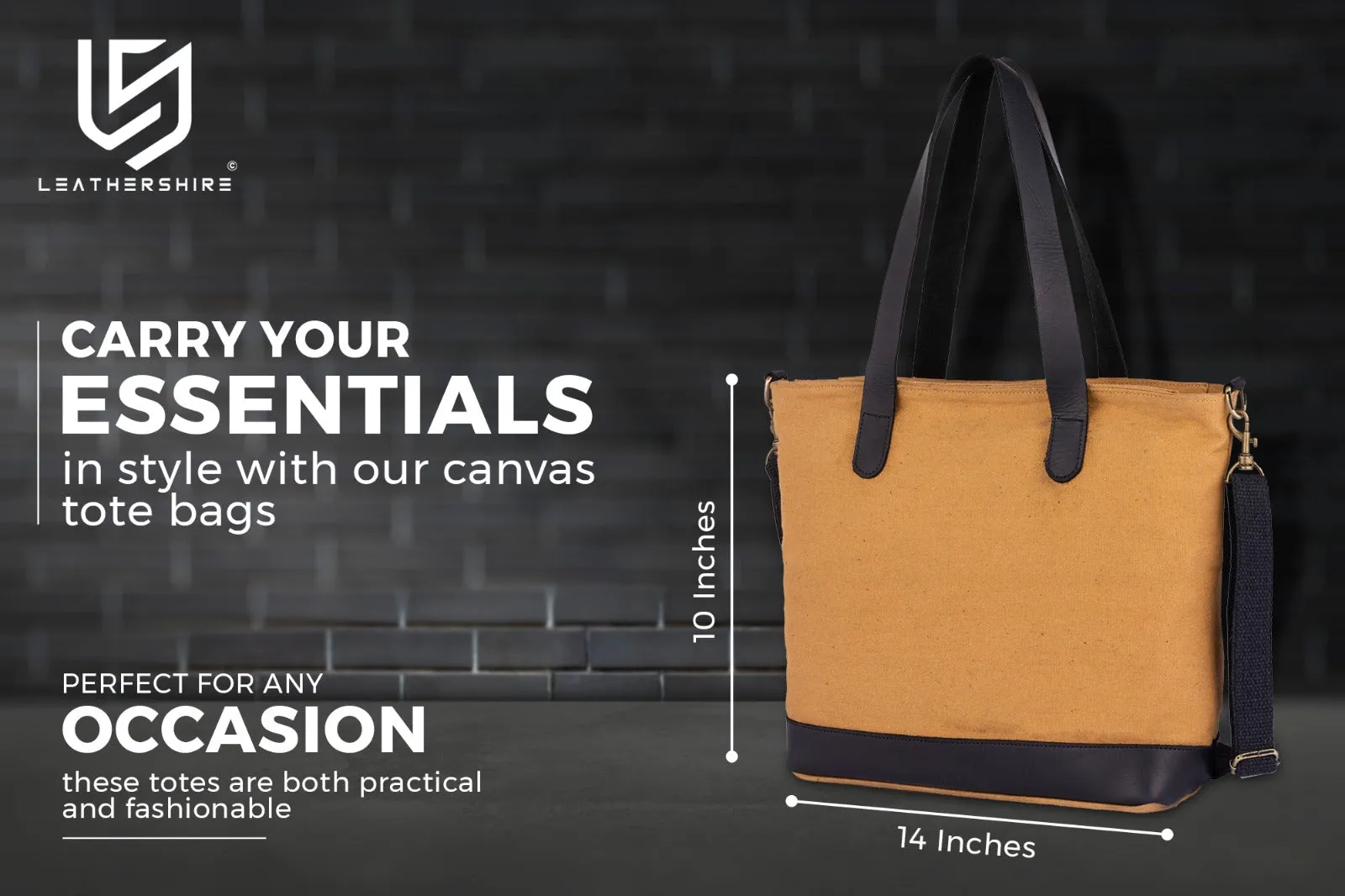 The Devon Canvas Tote Bag for Woman With Leather Straps