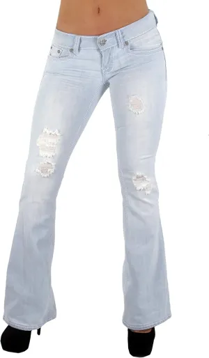 The Sexy Flare Bootleg Ripped Premium Bootcut Women Jeans