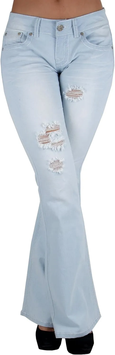 The Sexy Flare Bootleg Ripped Premium Bootcut Women Jeans