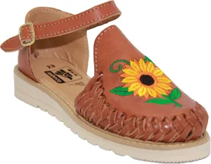 The Western Shops Womens Huarache Sandals, Womens Leather Sunflower Sandals, Mexican Leather Huaraches