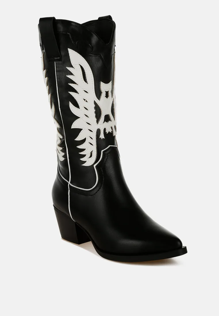 Thistle Winged Patchwork Cowboy Boots
