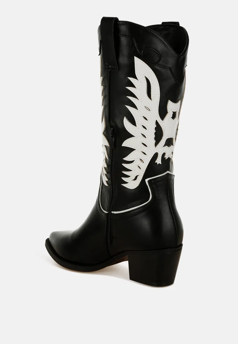 Thistle Winged Patchwork Cowboy Boots