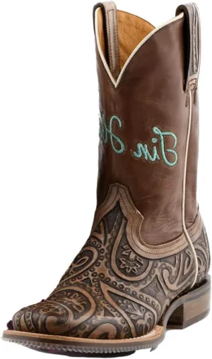 Tin Haul Women's Paisley Queen Western Boot Broad Square Toe - 14-021-0007-1473 MU 7 1/2 M US Multi