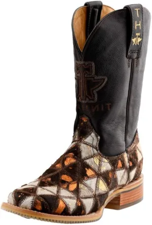Tin Haul Women's Shaggy Diamonds Western Boot Broad Square Toe - 14-021-0007-1474 BR 7 M US Brown