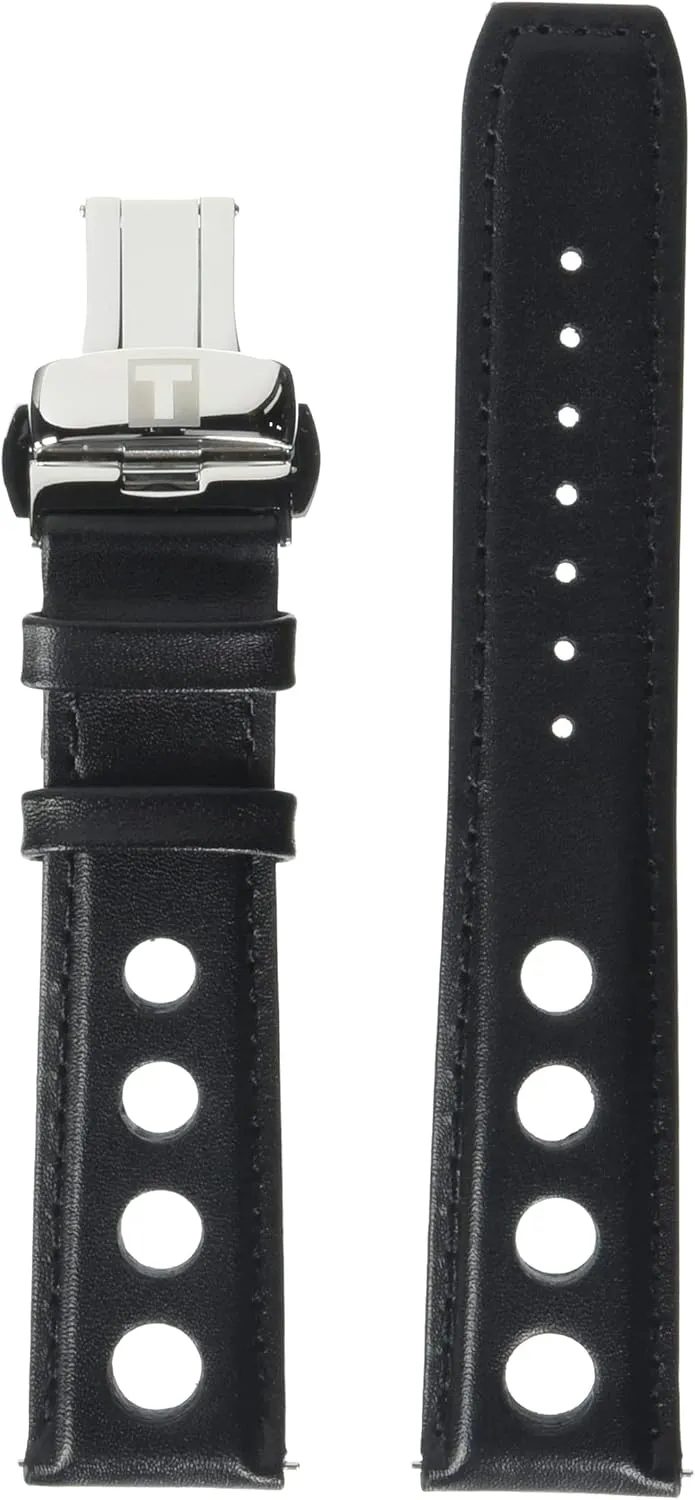 Tissot T852037163 20mm Lug Black Leather Strap