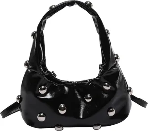 TISTIK Women's Retro Studded Handbag Y2K Small Leather Shoulder Bag Punk Crossbody Clutch Purses