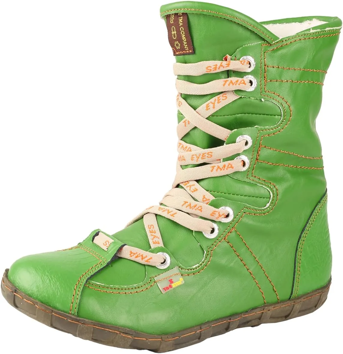 TMA EYES Women Snow Boots PU and Genuine Leather Patchwork Faux Fur Inner Lining Slip-Resistant and Long-Lasting Woemn Ankle Boots