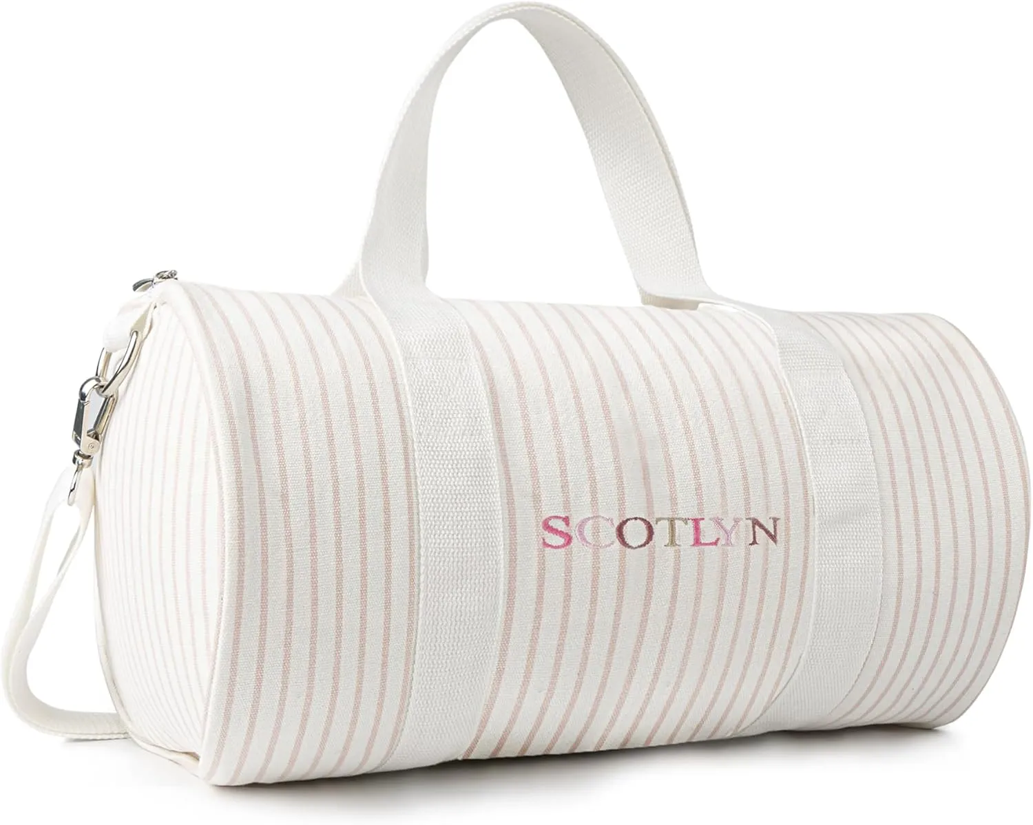 Toddler Duffle Bag Personalised Baby Overnight Bag with Embroidered Name Canvas Kids Duffle Bag for Girls Monogrammed Weekender Bags for Practice Overnight Travel Birthday Gift (Pink)