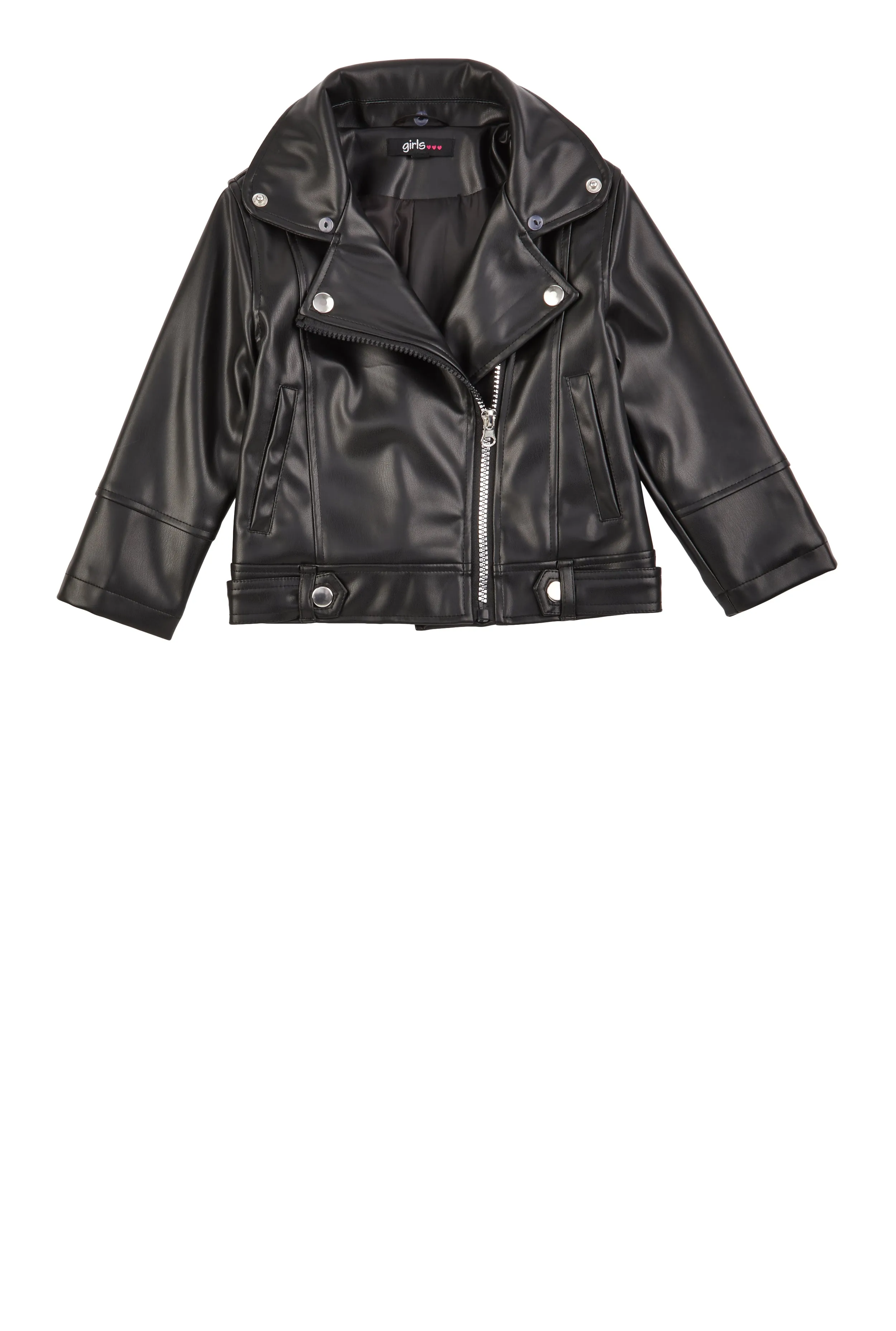 Toddler Girls Faux Leather Moto Jacket