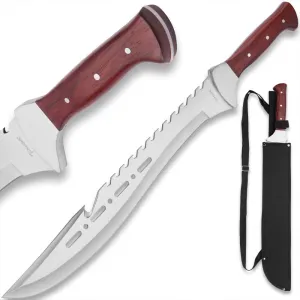 Tomahawk Razorback Machete | 15" Stainless Steel Blade | Heartwood Handle | Nylon Shoulder Sheath | 21 1/4" Overall