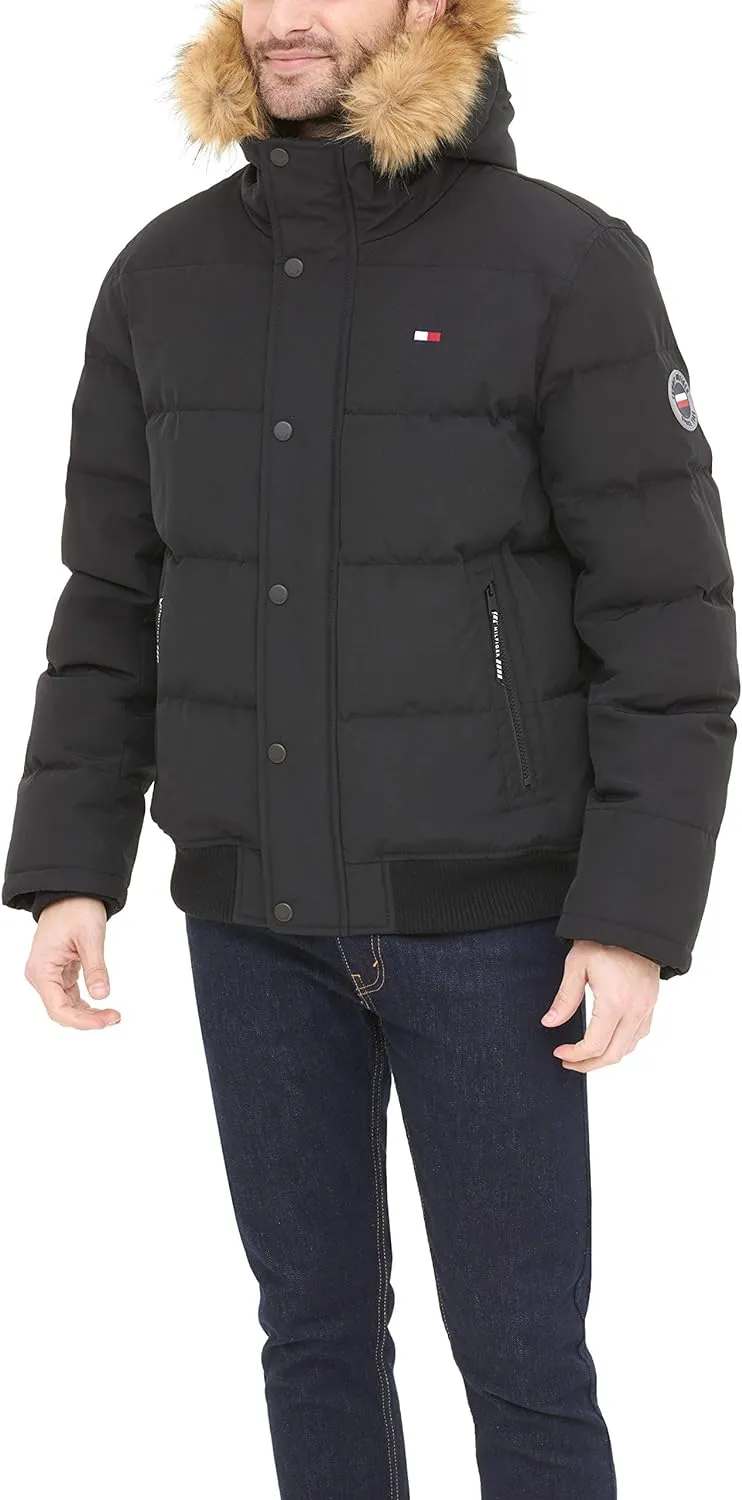 Tommy Hilfiger Men's Arctic Cloth Quilted Snorkel Bomber Jacket (Standard and Big & Tall)