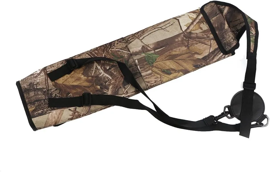 TOPARCHERY Archery Back Canvas Arrow Quiver Arrow Holder Shoulder Hanged Target Shooting Quiver for Arrows with Front Pockets