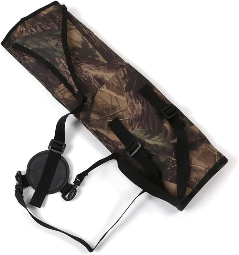 TOPARCHERY Archery Back Canvas Arrow Quiver Arrow Holder Shoulder Hanged Target Shooting Quiver for Arrows with Front Pockets
