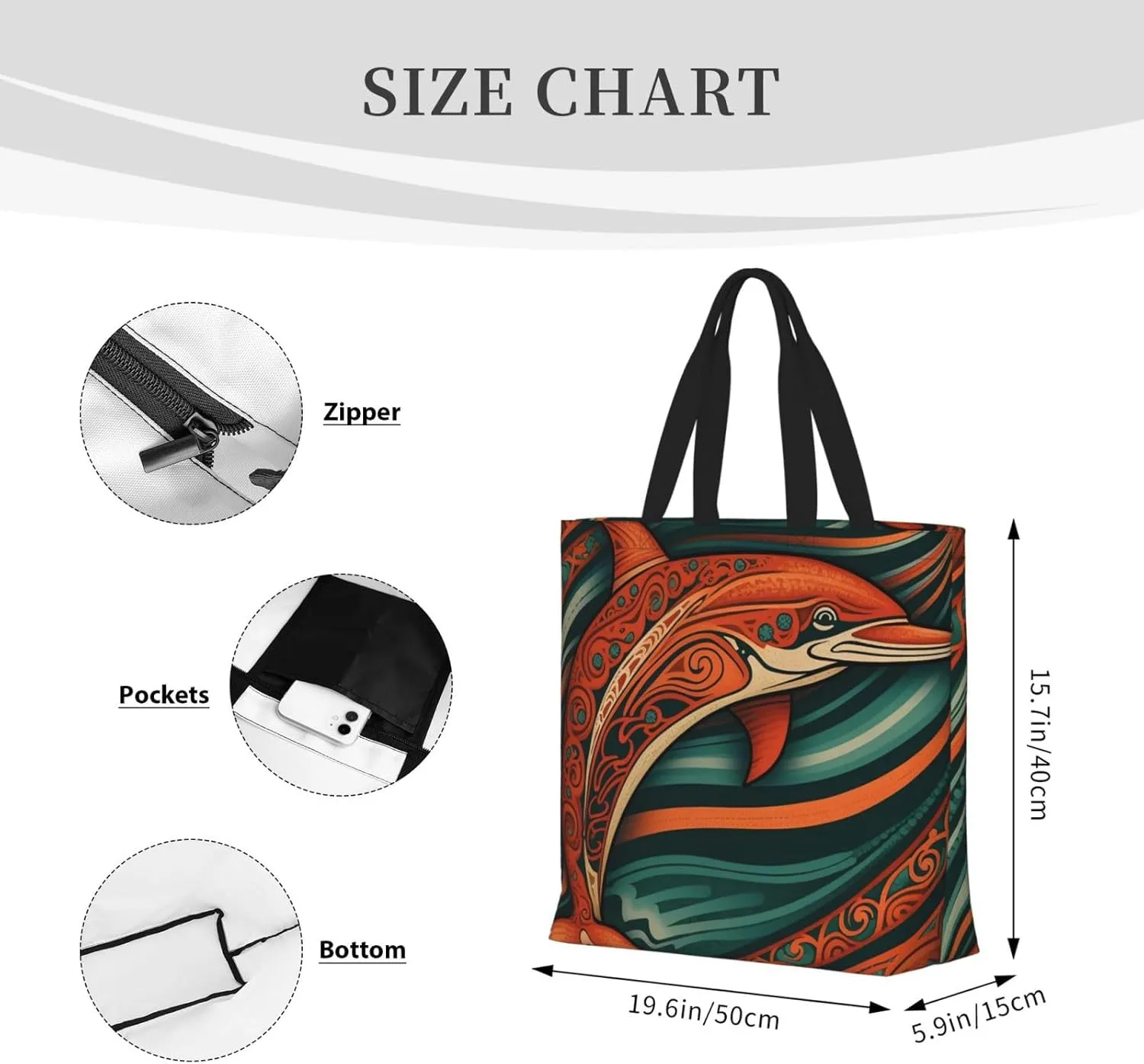 Tote Bag for Women Carefully Spelled with Love Shoulder Bag with Zipper Handbag Large Capacity Reusable Grocery Bag