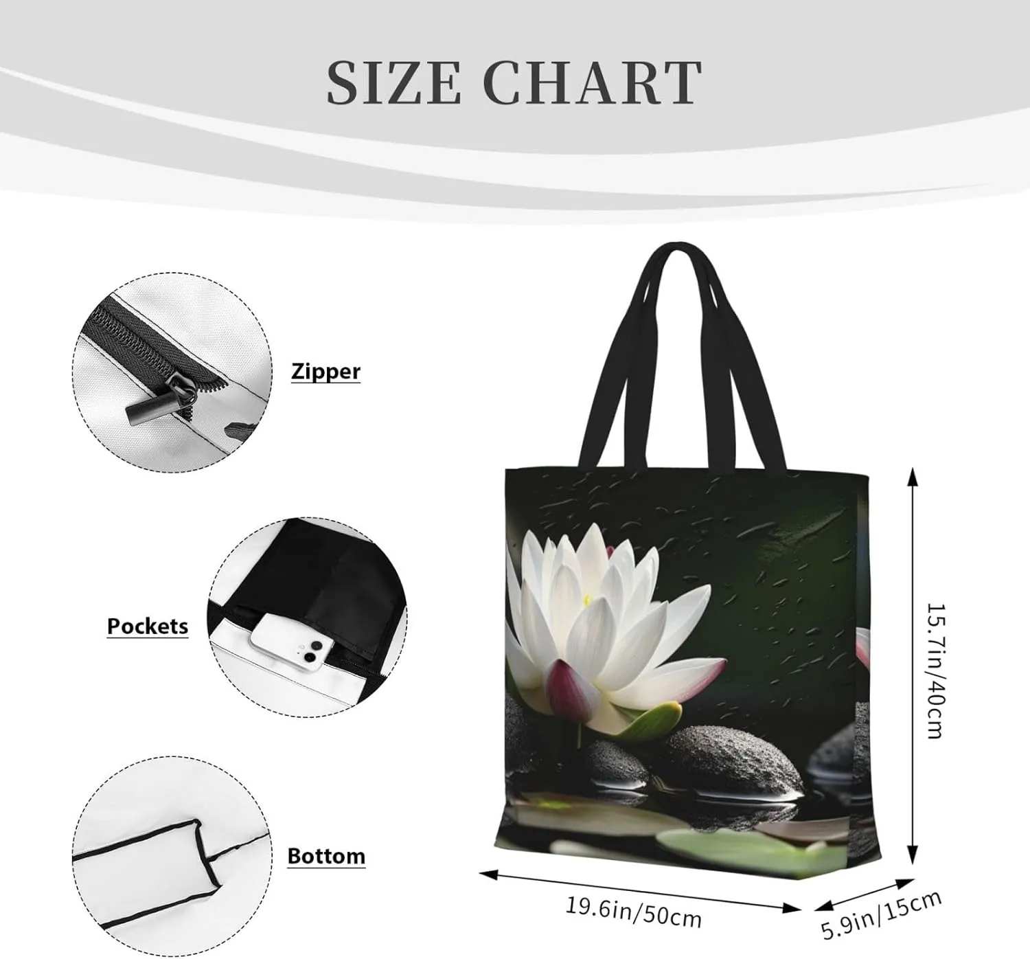 Tote Bag for Women Computer technology Shoulder Bag with Zipper Handbag Large Capacity Reusable Grocery Bag