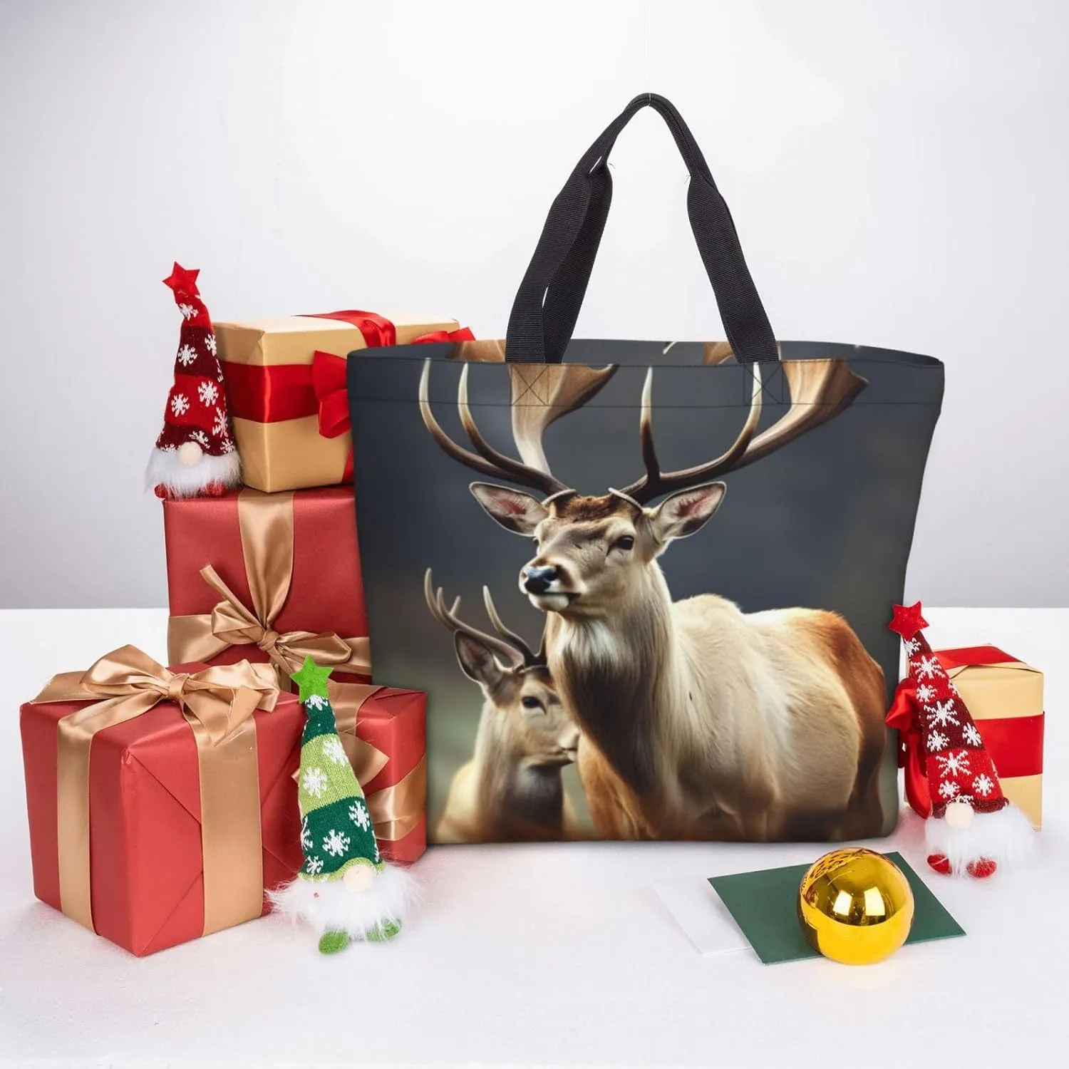 Tote Bag for Women Dog on the lawn Shoulder Bag with Zipper Handbag Large Capacity Reusable Grocery Bag