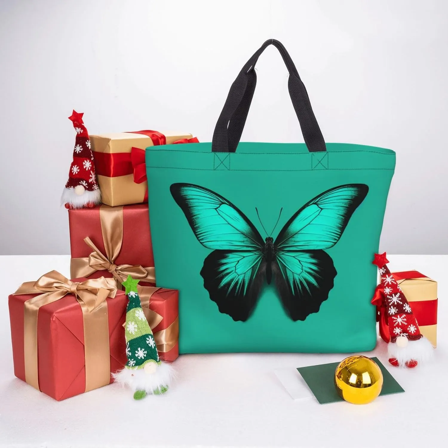 Tote Bag for Women Dolphin jumping in water Shoulder Bag with Zipper Handbag Large Capacity Reusable Grocery Bag