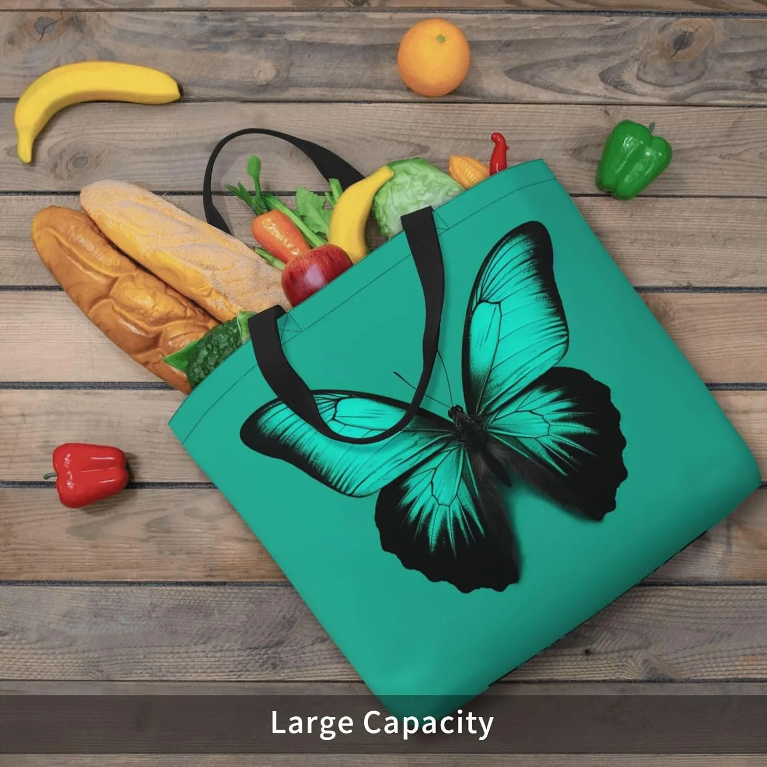 Tote Bag for Women Dolphin jumping in water Shoulder Bag with Zipper Handbag Large Capacity Reusable Grocery Bag