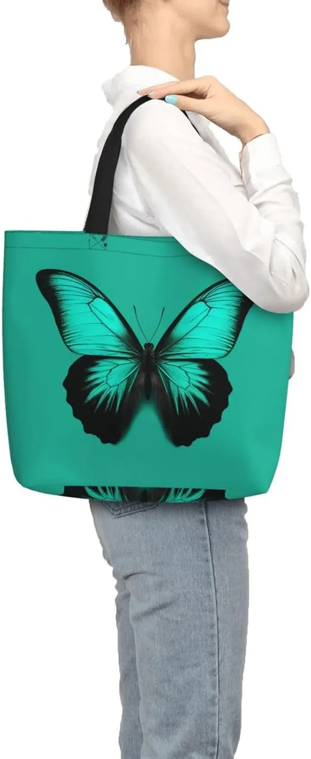 Tote Bag for Women Dolphin jumping in water Shoulder Bag with Zipper Handbag Large Capacity Reusable Grocery Bag