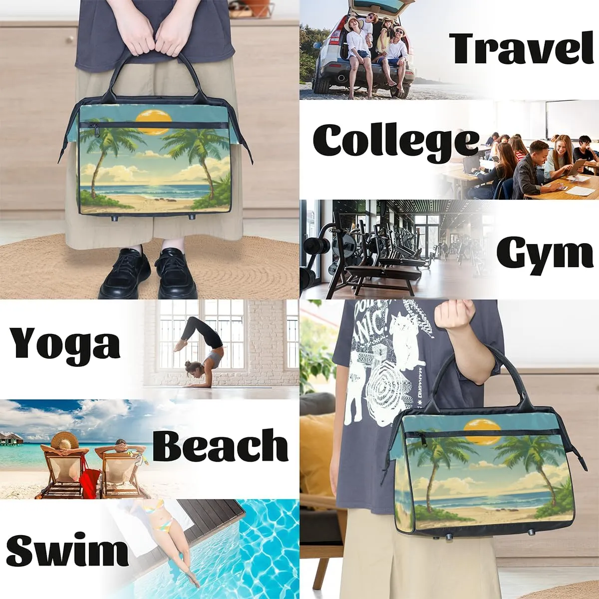 Tote Bag for Women, Lightweight Tote Bag with Zipper, Large Shoulder Bag Handbag for Travel, Work