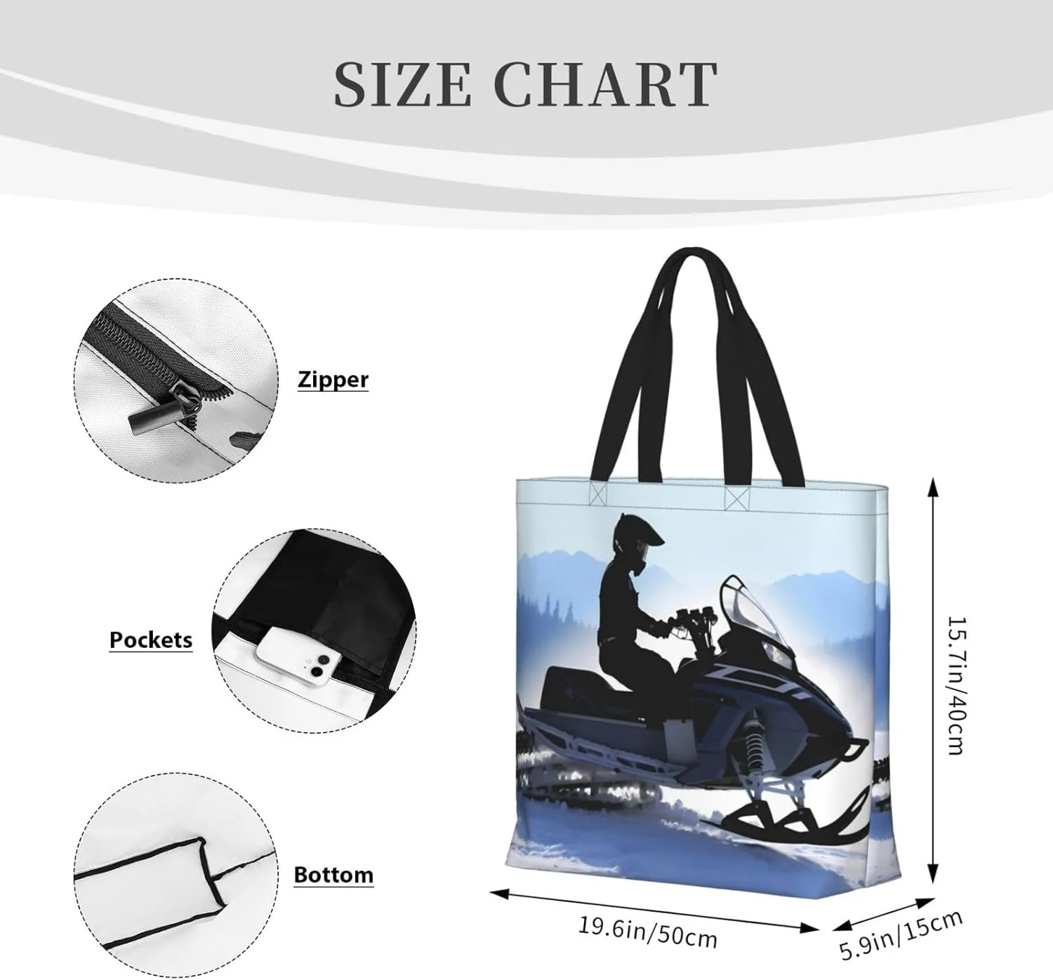 Tote Bag for Women Sunflower Bees Shoulder Bag with Zipper Handbag Large Capacity Reusable Grocery Bag