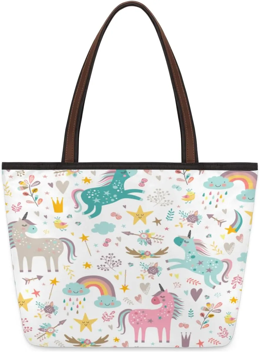 Tote Bag for Women with Zipper Large Capacity Top Handle Casual Shoulder Bag Handbag Reusable Shopping