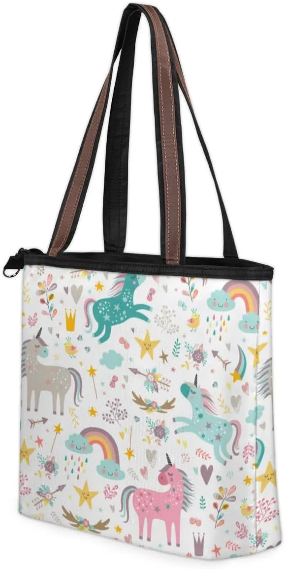 Tote Bag for Women with Zipper Large Capacity Top Handle Casual Shoulder Bag Handbag Reusable Shopping