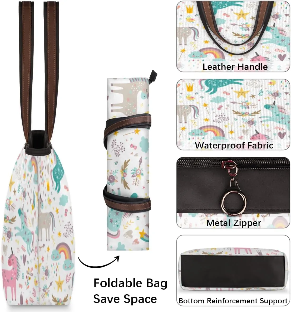 Tote Bag for Women with Zipper Large Capacity Top Handle Casual Shoulder Bag Handbag Reusable Shopping