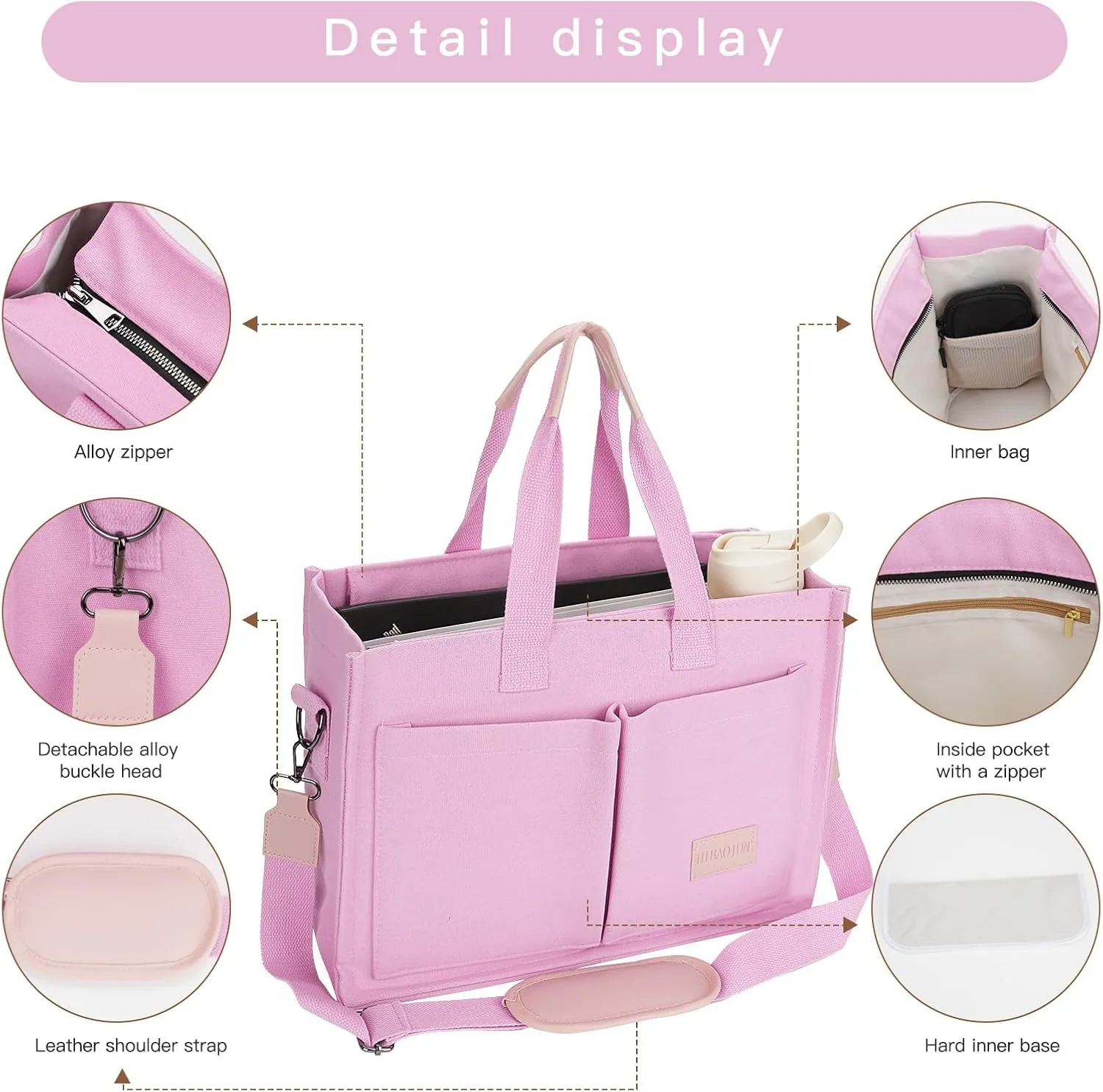 Tote Bag with Compartments Church Bible Bag Laptop Large Tote Bag for Women Nice Gift.