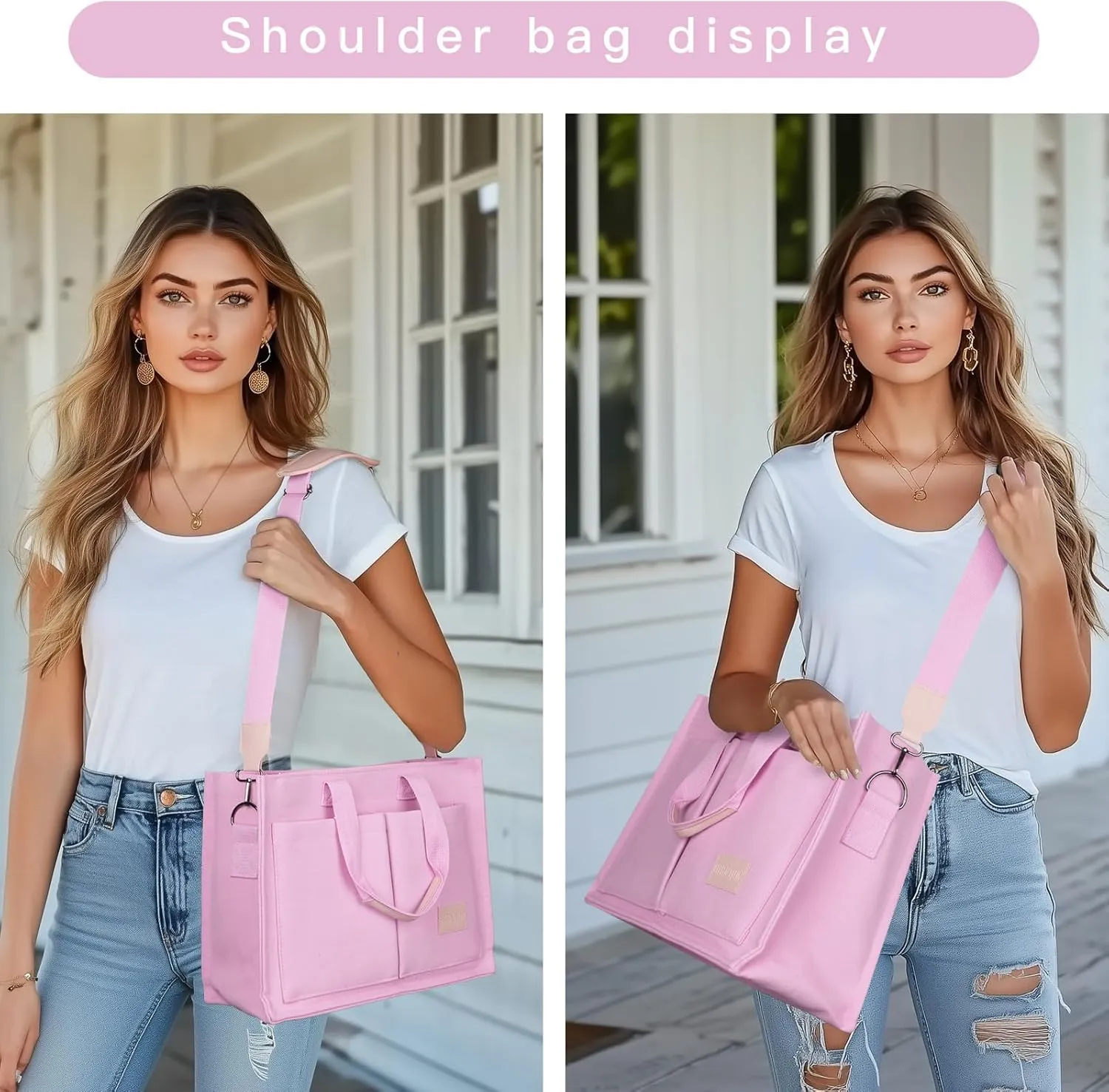 Tote Bag with Compartments Church Bible Bag Laptop Large Tote Bag for Women Nice Gift.