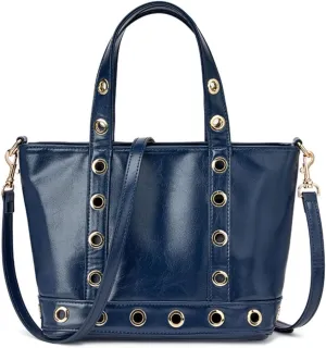 Tote Bag Women Office Handbag Shoulder PU Leateher Large Capacity Trendy Chic Studded with Detachable Strap