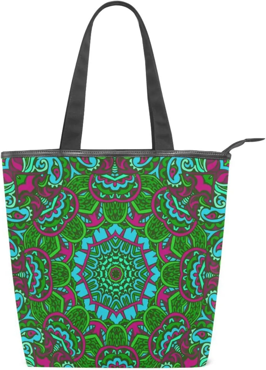 Tote Bags for Women Canvas Tote Purse Shoulder Bags with Pockets Top Handle Shoulder Handbags Tote Bag Pattren 1