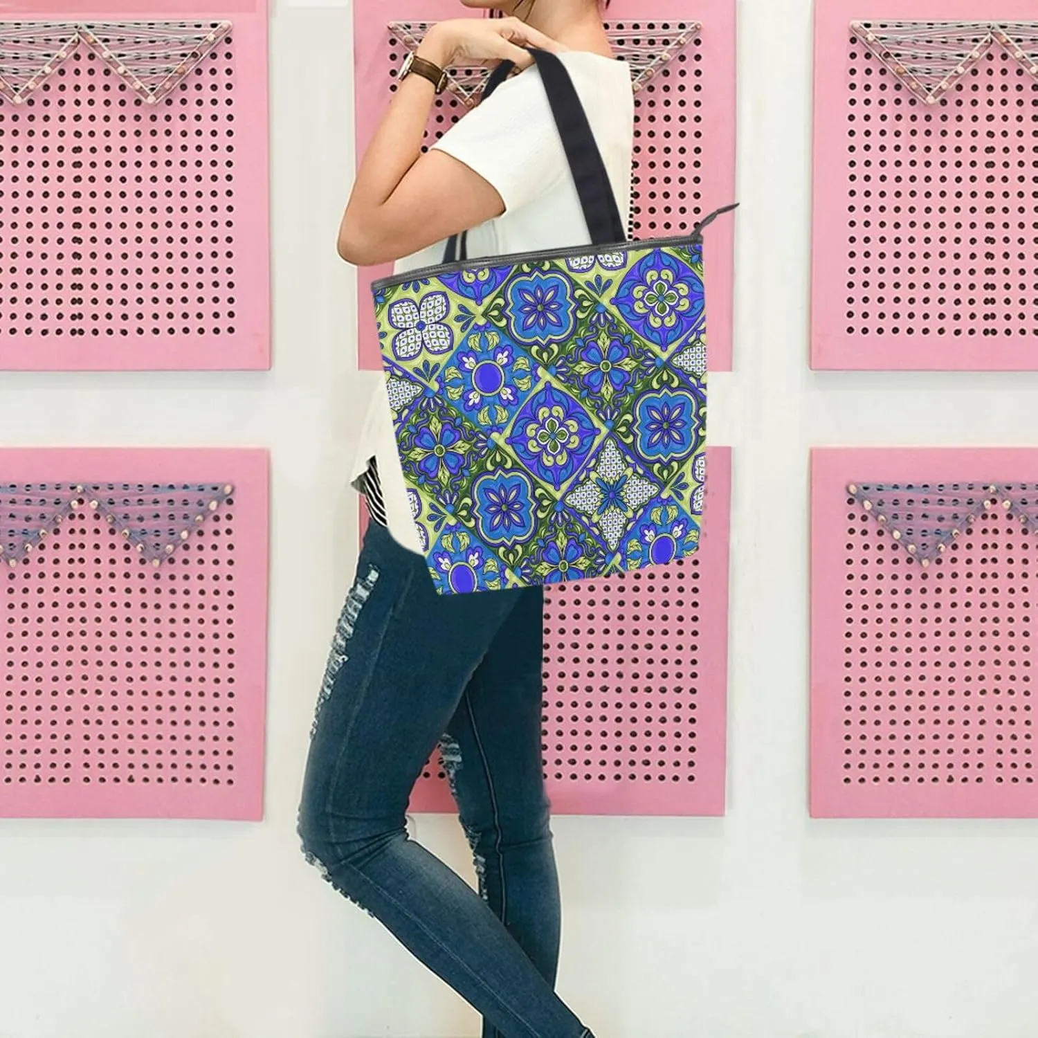 Tote Bags for Women Canvas Tote Purse Shoulder Bags with Pockets Top Handle Shoulder Handbags Tote Bag Pattren 1