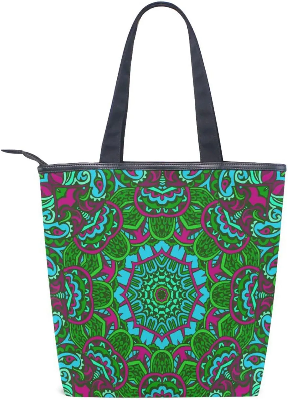 Tote Bags for Women Canvas Tote Purse Shoulder Bags with Pockets Top Handle Shoulder Handbags Tote Bag Pattren 1