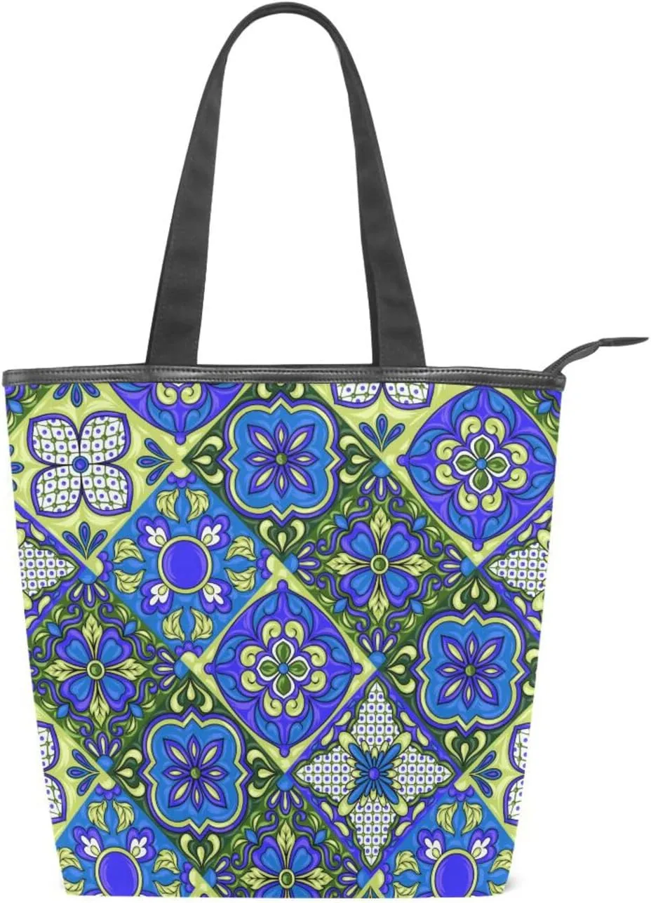 Tote Bags for Women Canvas Tote Purse Shoulder Bags with Pockets Top Handle Shoulder Handbags Tote Bag Pattren 1
