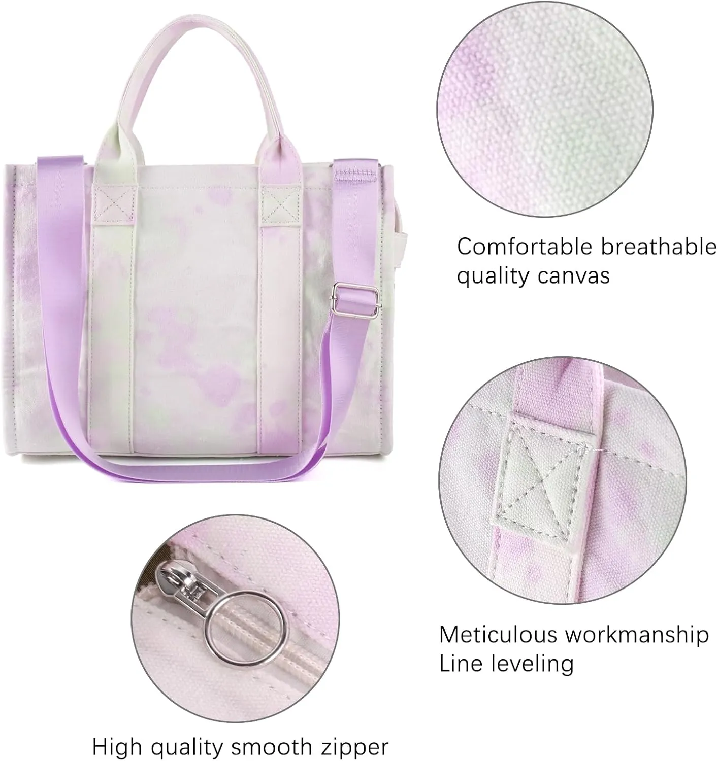 Tote Bags for Women Handbag Tote Purse with Zipper Canvas Crossbody Bag Shoulder Bag