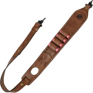 TOURBON Leather Gun Sling Shotgun Strap with 12 Gauge Shell Ammo Holder and Swivels