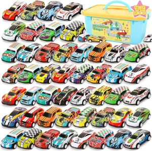 Toy Cars Party Favors for Kids, 72Pcs Pull Back Cars Playsets with Storage Box, Mini Toys Race Cars for Kids Goodie Bags Toddler Toys Bulk Prizes Rewards
