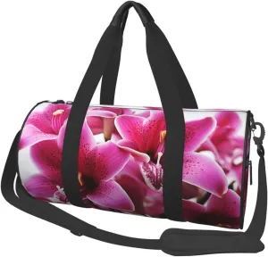Travel Duffel Bag Foldable Weekender Overnight Bag Lily Flowers Sports Tote Gym Bags Large Capacity Lightweight Carry On Luggage Bags for Men Women