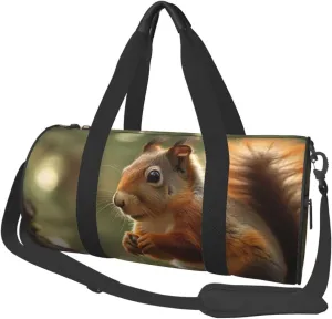 Travel Duffel Bag Foldable Weekender Overnight Bags Wildlife Forest Squirrel Sports Tote Gym Bag Large Capacity Lightweight Carry On Luggage Bags for Men Women