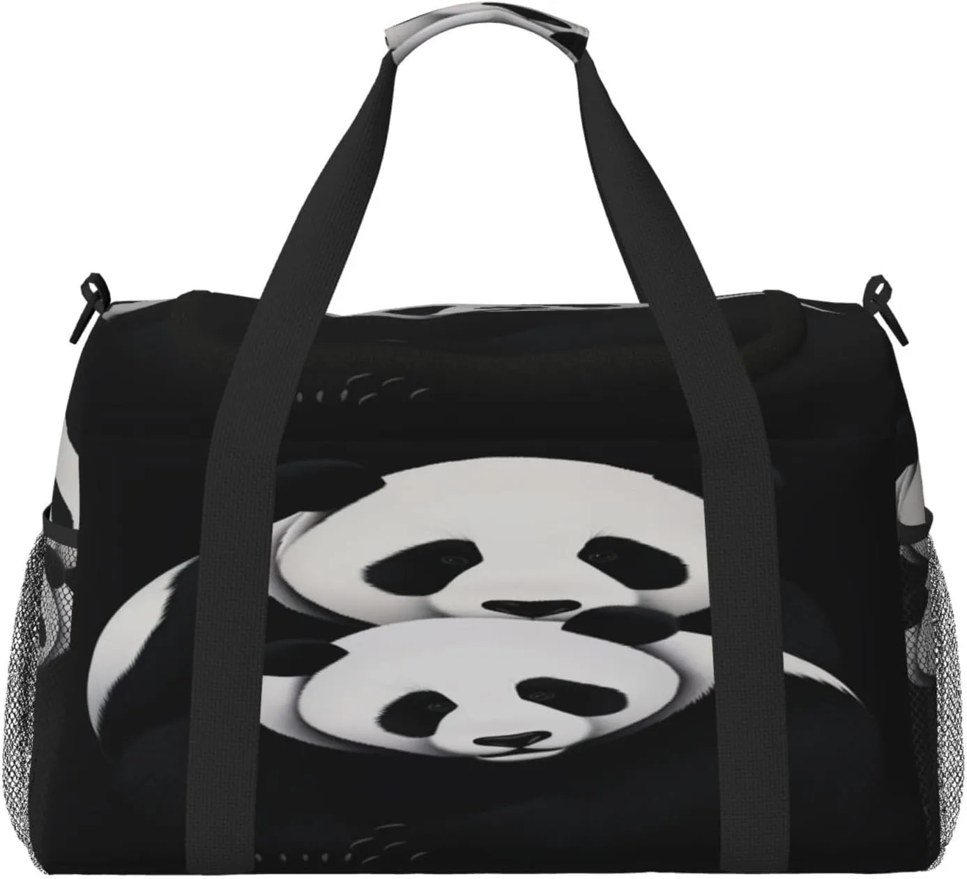 Travel Duffel Bag For Men Women, Cute Animal Panda Bear Carry On Sport Gym Bag With Shoulder Strap Lightweight Waterproof Weekender Bag Overnight Bag