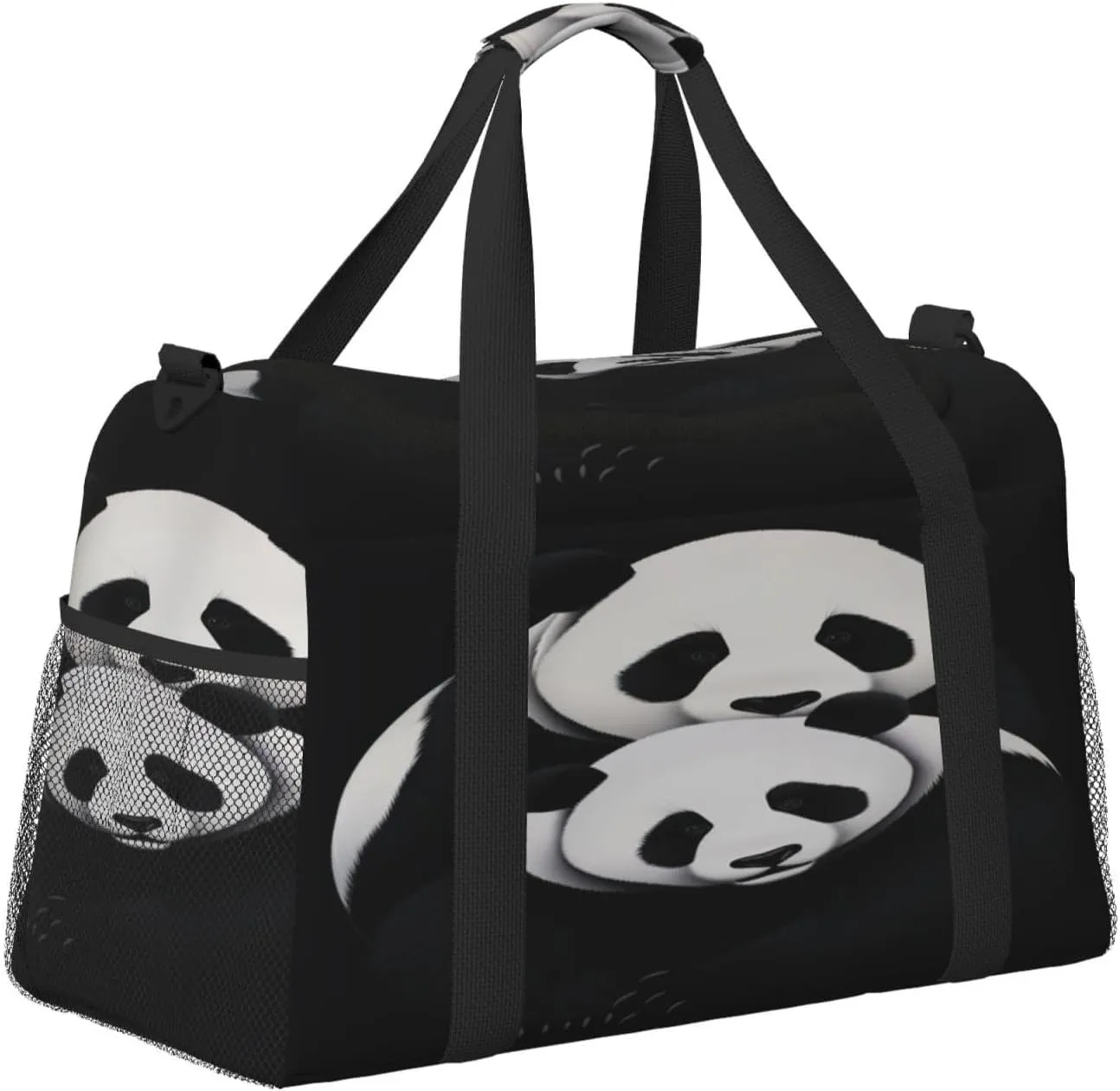 Travel Duffel Bag For Men Women, Cute Animal Panda Bear Carry On Sport Gym Bag With Shoulder Strap Lightweight Waterproof Weekender Bag Overnight Bag