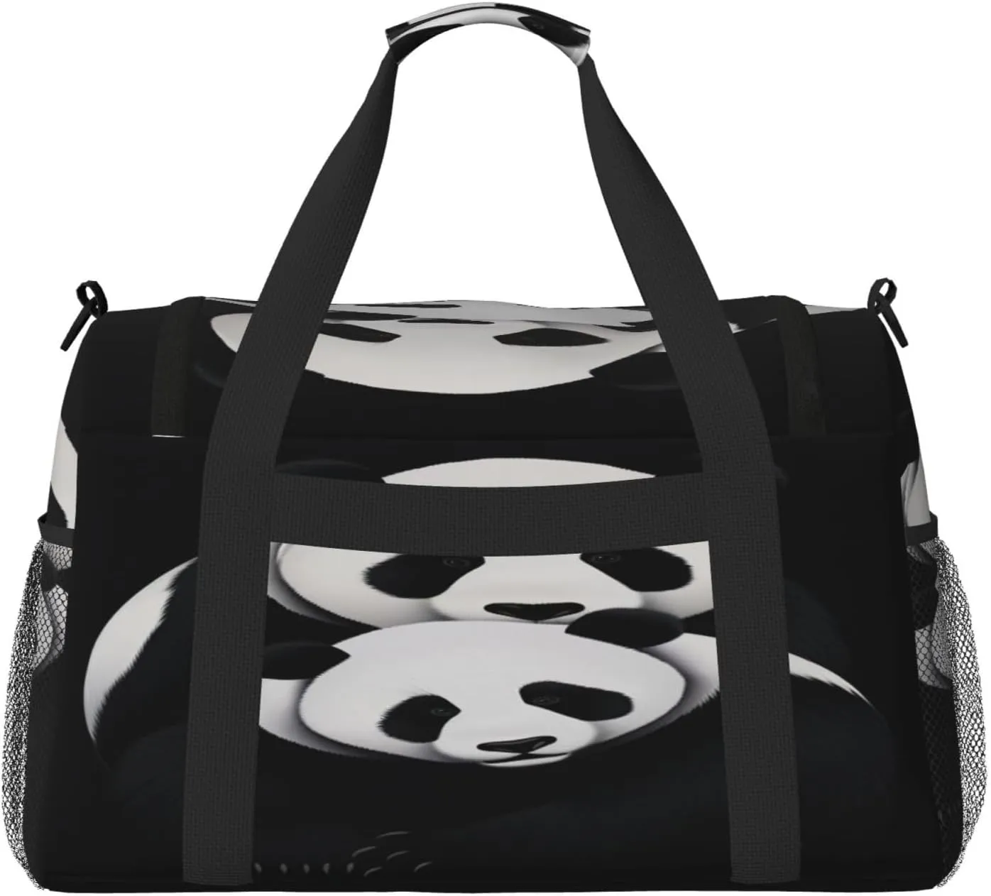 Travel Duffel Bag For Men Women, Cute Animal Panda Bear Carry On Sport Gym Bag With Shoulder Strap Lightweight Waterproof Weekender Bag Overnight Bag