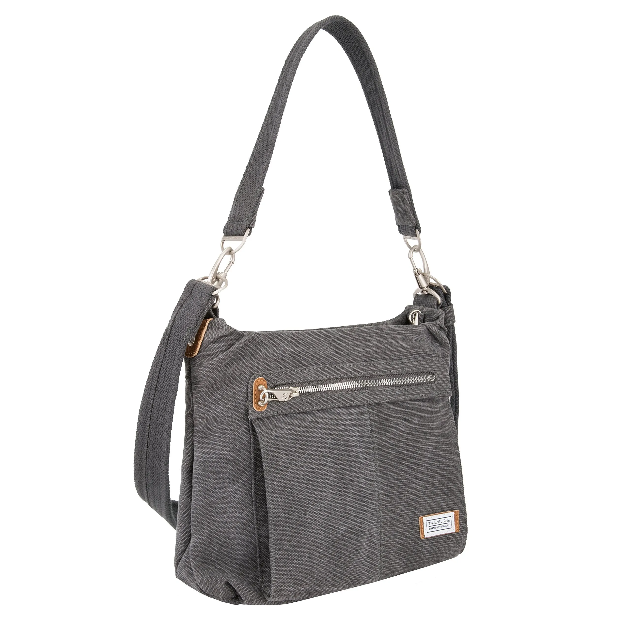 Travelon Anti-Theft Heritage Hobo Bag, Pewter (Gray) - 33072 540